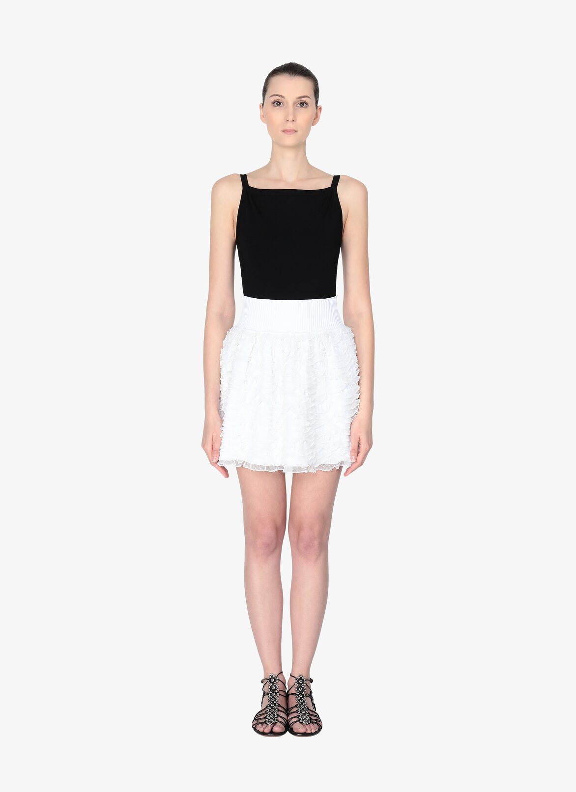 Mini Ruffled Skirt ALAÏA WHITE MINI RUFFLED SKIRT